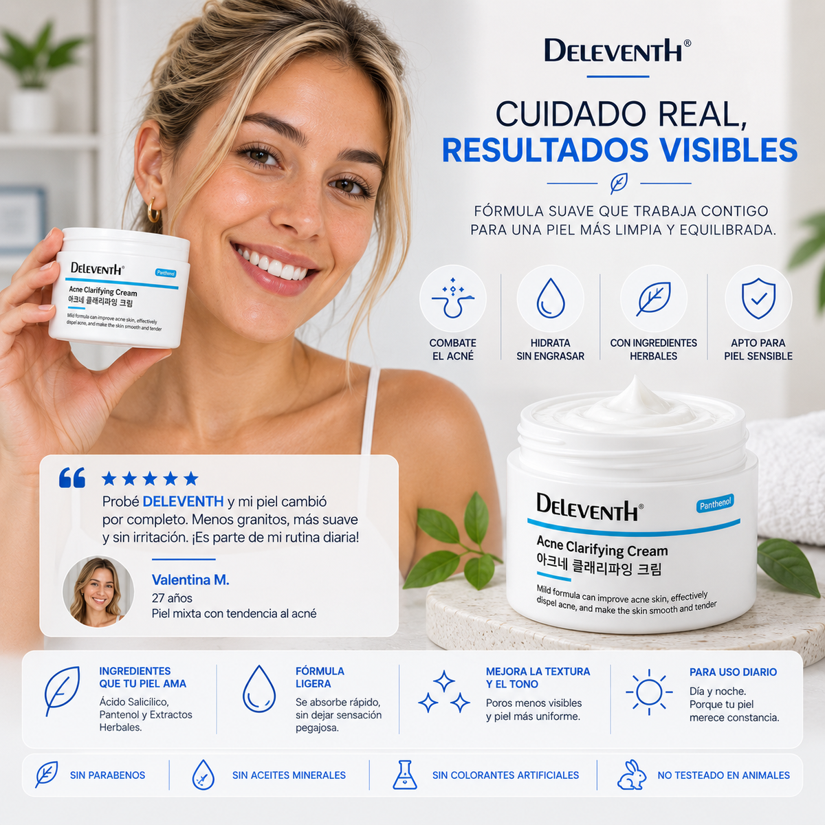 DELEVENTH — CREMA ANTIACNÉ PARA BROTES E IMPERFECCIONES